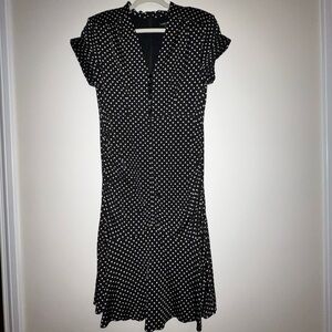 Nanette Lepore Black and White polka dot liberation Midi Dress